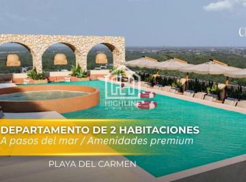 Departamento · 99ha · 2 Recámaras · 1 Estacionamiento · Departamento en Venta de 2 Recámaras en Playa del Carmen a m de La Playa | Alberca y Gimnasio