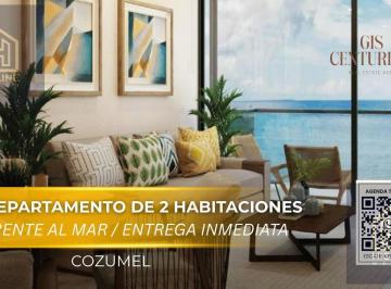 Departamento · 94ha · 2 Recámaras · 1 Estacionamiento · Departamento en Venta de 2 Habitaciones en Cozumel con Entrega Inmediata Frente Al Mar / Alberca