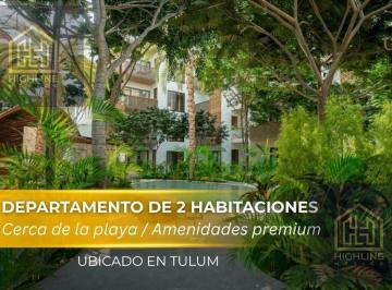 Departamento · 93ha · 2 Recámaras · 1 Estacionamiento · Departamento en Venta de 2 Habitaciones en Tulum | a Pocos m de La Playa, Alberca y Gym