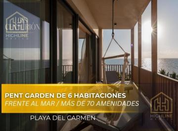 Departamento · 860ha · 6 Recámaras · 3 Estacionamientos · Pent - Garden en Venta de 6 Habitaciones en Playa del Carmen con Vista Al Mar | Alberca y Beach Club