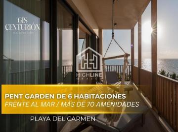 Departamento · 860ha · 6 Recámaras · 3 Estacionamientos · Pent - Garden en Venta de 6 Habitaciones en Playa del Carmen con Vista Al Mar | Alberca y Beach Club