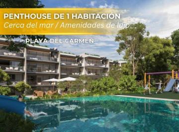 Departamento · 115ha · 1 Recámara · 1 Estacionamiento · Pent - House en Venta de 1 Habitación en Playacar a Pocos m de La Playa | Alberca y Cowork