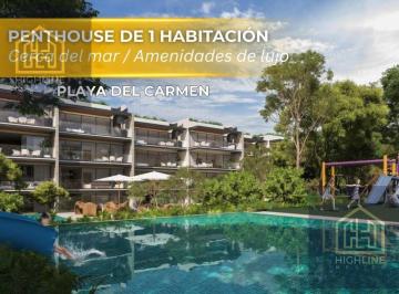 Departamento · 115ha · 1 Recámara · 1 Estacionamiento · Pent - House en Venta de 1 Habitación en Playacar a Pocos m de La Playa | Alberca y Cowork