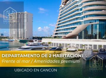 Departamento · 249ha · 2 Recámaras · 1 Estacionamiento · Departamento en Venta de 2 Habitaciones en Puerto Cancún con Vista Al Mar | Alberca y Spa