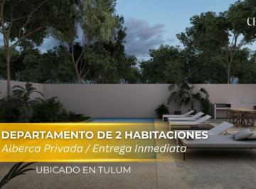 Departamento · 102ha · 2 Recámaras · 2 Estacionamientos · Departamento en Venta de 2 Habitaciones con Entrega Inmediata en Tulum | Alberca Privada y Gym