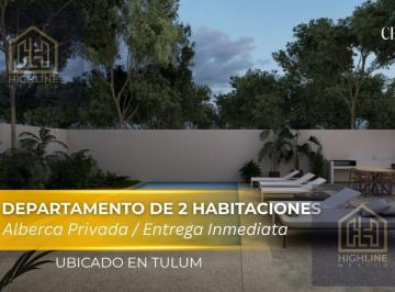 Departamento · 102ha · 2 Recámaras · 2 Estacionamientos · Departamento en Venta de 2 Habitaciones con Entrega Inmediata en Tulum | Alberca Privada y Gym
