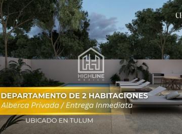Departamento · 102ha · 2 Recámaras · 2 Estacionamientos · Departamento en Venta de 2 Habitaciones con Entrega Inmediata en Tulum | Alberca Privada y Gym