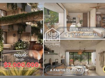 Departamento · 34m² · 1 Recámara · 1 Estacionamiento · Estudio en Venta Ubicado en La Veleta Tulum, a 10 Minutos del Mar