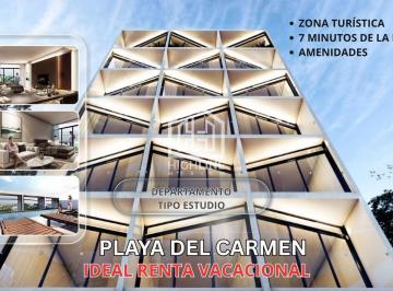 Departamento · 34m² · 1 Recámara · 1 Estacionamiento · Estudio en Venta Ubicado en Playa del Carmen a 5 Min del Mar y Centros Comerciales