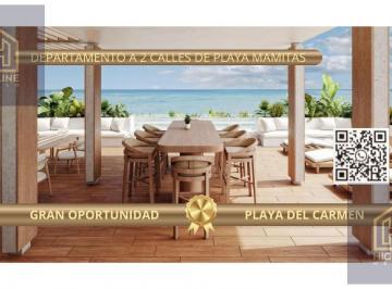 Departamento · 32m² · 1 Recámara · 1 Estacionamiento · Estudio con Vista Al Mar/ a 2 Calles de Playa Mamitas/ Playa del Carmen/ Roi/ Plusvalia.