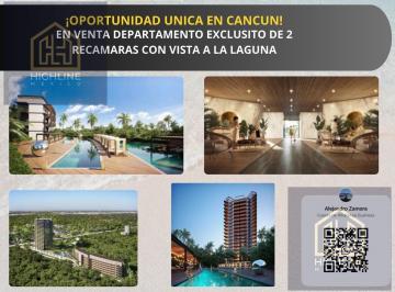 Departamento · 83m² · 2 Recámaras · 1 Estacionamiento · Departamento en Venta Ubicado en Cancun con Vista a La Laguna