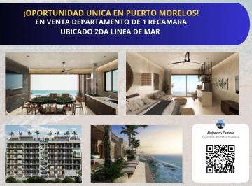 Departamento · 53m² · 1 Recámara · 1 Estacionamiento · Departamento en Venta Ubicado en Puerto Morelos con Vista Al Mar