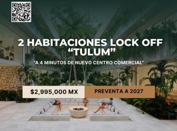 Departamento · 60m² · 2 Recámaras · 2 Estacionamientos · Departamento a La Venta en Tulum 2 Recamaras Lock Off, con Gym y Alberca.