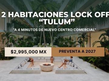 Departamento · 60m² · 2 Recámaras · 2 Estacionamientos · Departamento a La Venta en Tulum 2 Recamaras Lock Off, con Gym y Alberca.