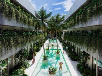 Departamento · 60m² · 2 Recámaras · 1 Estacionamiento · Departamento en Venta en Tulum de 2 Habitaciones con Alberca y Firefit