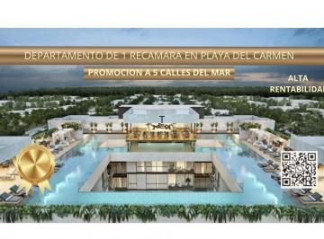 Departamento · 58m² · 1 Recámara · 1 Estacionamiento · Departamento 1 Recamara/ a 5 Calles del Mar/ Oportunidad /plusvalia/ Amenidades Premium/retornos.