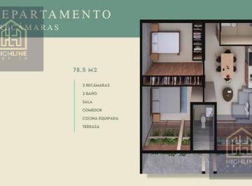 Departamento · 78m² · 2 Recámaras · Departamento en Playa del Carmen, 2 Habitaciones, a Pasos de La Playa, con Piscina, Venta