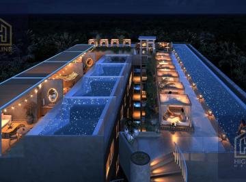 Departamento · 65m² · 1 Recámara · 1 Estacionamiento · Departamento en Tulum de 1 Recamara con Camas Griegas, Gym, Spa, Ambrosia Speakeasy