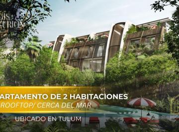 Departamento · 172m² · 2 Recámaras · 1 Estacionamiento · Departamento Lujoso de 2 Habitaciones a Pasos del Mar en Tulum| con Rooftop y Alberca