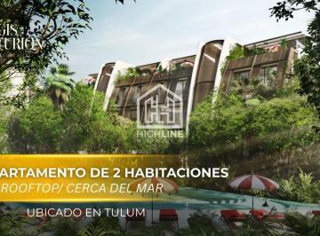 Departamento · 172m² · 2 Recámaras · 1 Estacionamiento · Departamento Lujoso de 2 Habitaciones a Pasos del Mar en Tulum| con Rooftop y Alberca
