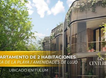 Departamento · 172m² · 2 Recámaras · 1 Estacionamiento · Departamento Lujoso de 2 Habitaciones a Pasos del Mar en Tulum| con Rooftop y Alberca
