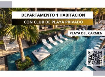 Departamento · 63m² · 1 Recámara · 1 Estacionamiento · Departamento en Venta Playa del Carmen 1 Recámara con Club de Playa y Amenidades Resort