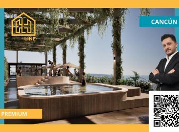 PREMIUM · Departamento de 1 Recámara con Balcón, Cancún Centro. Rooftop, Alberca, Jacuzzi. Ideal Para Airbnb.