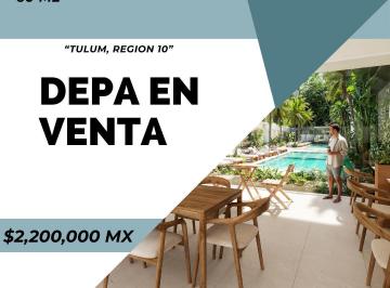 Departamento · 60m² · 2 Recámaras · 1 Estacionamiento · Departamento en Tulum - 2 Habitaciones con Terraza y Alberca