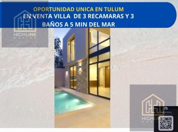 Villa · 228m² · 3 Recámaras · 2 Estacionamientos · Villa en Venta de 3 Recamras con Alberca Ubicada en Tulum