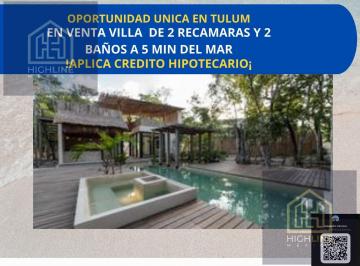 Villa · 200m² · 2 Recámaras · 1 Estacionamiento · Villa de Dos Recamaras con Alberca Privada Ubicada en Residencial a 5 Minutos del Mar en Akumal