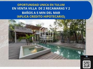 Villa · 200m² · 2 Recámaras · 1 Estacionamiento · Villa de Dos Recamaras con Alberca Privada Ubicada en Residencial a 5 Minutos del Mar en Akumal