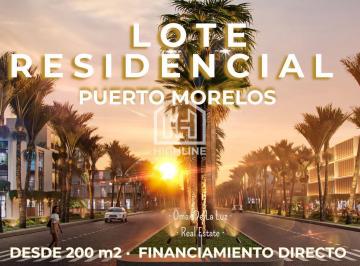 Terreno / Lote · 252m² · Terreno Residencial en Venta. Puerto Morelos. Enganche a 12 Meses. Financiamiento Directo.
