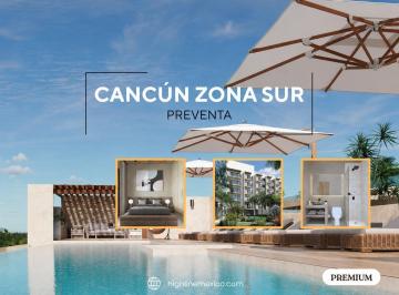 Departamento · 58m² · 1 Recámara · 1 Estacionamiento · Departamento con Balcón en Venta. Cancún Zona Sur. Alberca, Rooftop, Gym.
