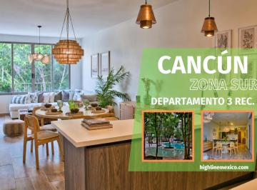 Departamento · 145m² · 3 Recámaras · 1 Estacionamiento · Oportunidad! Departamento de 3 Recámaras con Terraza. Cancún. Cancha de Padel, Gym, Alberca.