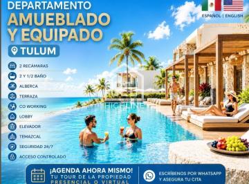 Departamento · 93m² · 2 Recámaras · 2 Estacionamientos · En Venta Departamentos y Penthouses en Tulum 1 y 2 Recamaras