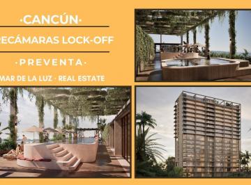 Departamento · 107m² · 2 Recámaras · 2 Estacionamientos · Departamento 2 Recámaras Lock Off y Balcón en Cancún, Centro. Rooftop, Jacuzzi, Pickleball. Preventa