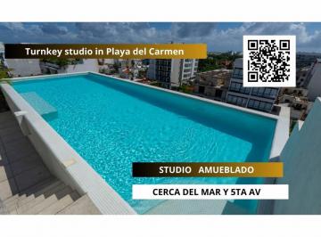 Departamento · 54m² · 1 Recámara · 1 Estacionamiento · Departamento en Venta Playa del Carmen Estudio Amueblado Cerca de 5ta Av y Playa