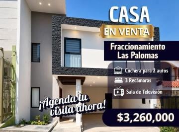 Casa de 3 habitaciones, Emiliano Zapata · Casa con 121 m² Superficie de Terreno y 3 Habitaciones en Venta en Las Palomas Zona Monte Magno