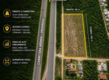 Terreno comercial , Mérida · Terreno Comercial E Industrial 9,900 m² Sobre La Carretera Mérida - Progreso