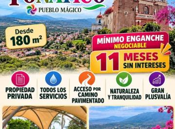 Terreno / Lote , Tonatico · ¡Disfruta Vivir en Tonatico, a 10 Min de Ixtapan D L Sal, Venta Terrenos Enganche $165,000 y 11 Msi!