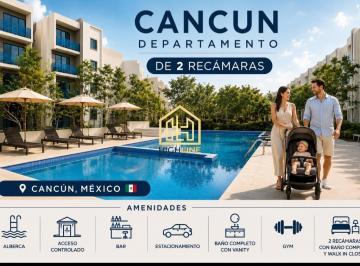 Departamento · 87m² · 2 Recámaras · 2 Estacionamientos · Departamento en Venta 2 Recamaras en Cancun Zona Exclusiva Alberca Gym Pet Park Cancha de Padel