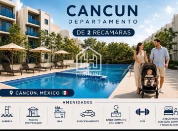 Departamento · 87m² · 2 Recámaras · 2 Estacionamientos · Departamento en Venta 2 Recamaras en Cancun Zona Exclusiva Alberca Gym Pet Park Cancha de Padel