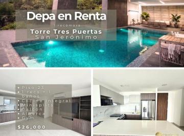 Departamento · 64m² · 1 Recámara · 1 Estacionamiento · Depa de 1 Rec en Renta, Torre Tres Puertas, San Jerónimo