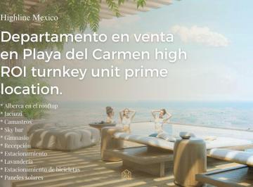 Departamento · 49m² · 2 Recámaras · 1 Estacionamiento · Departamento en Venta en Playa del Carmen High Roi Turnkey Unit Prime Location Act Now Today! Fast