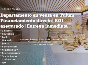 Departamento · 94m² · 1 Recámara · 1 Estacionamiento · Departamento en Venta en Tulum Roi Asegurado Alta Demanda |financiamiento Directo| Entrega Inmediata