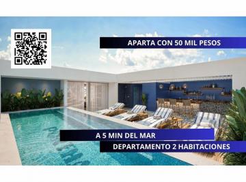 Departamento · 83m² · 2 Recámaras · 1 Estacionamiento · Departamento en Venta Playa del Carmen 2 Recámaras Cerca de La Playa con Rooftop y Alberca