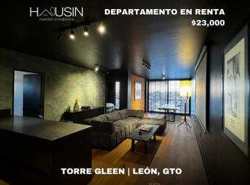 Departamento · 100m² · 1 Recámara · 2 Estacionamientos · Departamento en Renta. Torre Gleen. León, Gto.