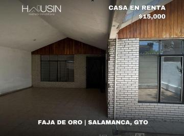 Casa · 4 Recámaras · 3 Estacionamientos · Casa en Renta. Av Faja de Oro. Salamanca, Gto.