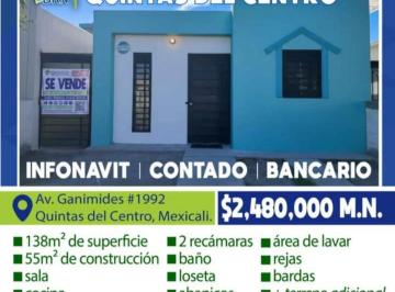 Casa de 2 habitaciones, Mexicali · Se Vende Casa en Privada Quinta del Centro con Terreno Excedente