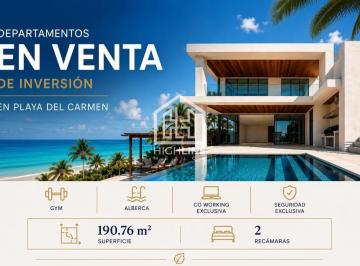 Departamento · 77m² · 1 Recámara · 2 Estacionamientos · Departamento en Venta 1 Recamara en Playa del Carmen Zona Centro Cancha de Padel Gym Co Working